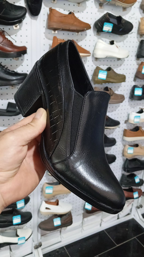 کفش مجلسی زنانه طبی نیم بوت پاشنه دار ۵ سانت طبی
